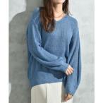 片畦編みＭＩＸ　Ｖネックプルオー