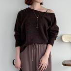 ショッピングスパンコール スパンコールボートネックニット