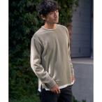 モールワッフルフェイクレイヤードプルオーバー