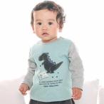 ショッピング恐竜 【お揃い】キルト恐竜パッチ切り替えトレーナー(70~90cm)