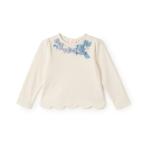 【人気商品再入荷】【直営店で取り扱い無し】裾スカラップ　リボンイッパイ長袖Tシャツ