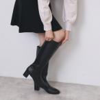 フェイクレザーロングブーツ