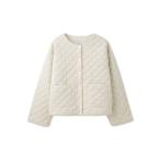 ベロアキルティングノーカラージャケット