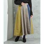 ストライプスエード配色スカート