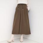 ショッピングスカーチョ 【S-LL2点セット】脚のラインを拾いにくい ベルト付きタックスカーチョパンツ