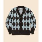 ショッピングチョコ キッドモヘアブレンド　チョコミントアーガイル　Vネックカーディガン