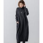 【洗える】カシミヤブレンド タートルネック ニットワンピース