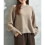 ７Ｇキャメル混クルーネックプルオ