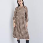 ショッピング柄 【洗える／オリジナル柄】ジオメプリント フレアワンピース