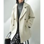 ブークレツイードダブルミドル丈コ