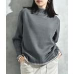 ７Ｇ天竺＊袖山リブ配色ハイネック