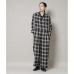 オンブレーチェックジャンプスーツ