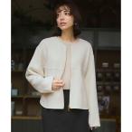 ショッピングショート ウールライトリバー ノーカラー ショートコート