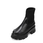 ショッピングニットブーツ 【minia】厚底ニットブーツ