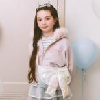 フェイクファーつきラメ裏毛ジップパーカ