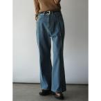  ламе булавка tuck flair Denim брюки 