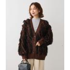 ・ELENCARE DUE フリンジジャカードカーディガン