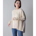 ショッピングドルマン ドルマンスリーブバイカラーニット