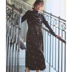 【洗える】刺繍入りベロアキャミソール ワンピース