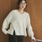 ショッピングラメ サイドＺＩＰラメＶネックニット