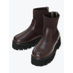【la farfa SHOES/ラ・ファーファシューズ】ラウンド厚底ニットブーツ