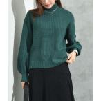 片畦編みハイネックプルオーバー
