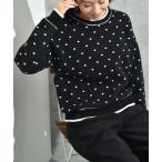 ドットジャガードニットプルオーバ