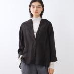 ショッピングバンド 【重ね着でも一枚着でも◎】バンドカラーオーバーサイズシャツブラウス