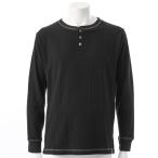 コムサメン ホームウェア ヘンリーネック長袖針抜きストライプ無地