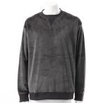 コムサメン ホームウェア 丸首長袖ストレッチベロア無地