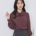 2枚衿ボウタイブラウス【洗濯機OK防シワイージーアイロン】