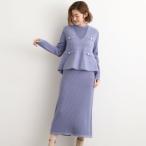 ショッピング体型カバー 【2点SET体型カバー】一枚で決まる、ペプラムベスト×ニットワンピース