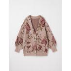 ショッピングフラワー フラワーラメニットカーディガン