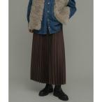 ショッピングスウェード フェイクスウェードプリーツスカート