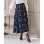 存在感チェックで一気に華やか美シルエット。25秋冬新作 ロービングチェックAラインミディスカート