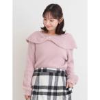 リボンオフショルフェザーニットトップス