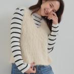 [S-LL2 позиций комплект ] надеть только .ko-te. решение .. перо лучший × ребра вязаный 