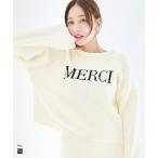 ショッピングcoca ウォッシャブル モールニットロゴトップス 全2色