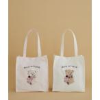 ベア刺繍スクエアトートバッグ