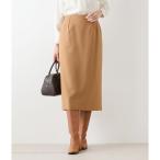【ストレッチ】ウールブレンドダブルクロス ロングタイトスカート