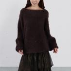 ショッピングスパンコール スパンコールフェザーオフショルミドルニットプルオーバー