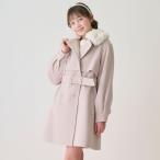 フェイクファー衿つきミドルコート