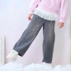 ショッピングメゾピアノ キラキラデニム・ツイル　ワイドパンツ