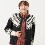 【Pitta Re:)】 ニット 求心 ジャカード カーディガン レディース