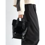 ショッピングエナメルバッグ ボア×エナメルミニトート