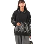 オーバーサイズアーガイルポロセーター