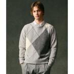 【インポート素材/ソフトな肌触り/軽量】MOUSSE アーガイル クルーネック セーター