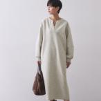 ショッピングワンピ ストレッチメルトンキーネックワンピ【洗濯機OK】