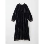 ベロアドット刺繍ワンピース