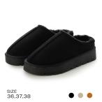 【Le son/ル ソン】ムートンファー ウィンターサンダルセンターシーム厚底ミュール